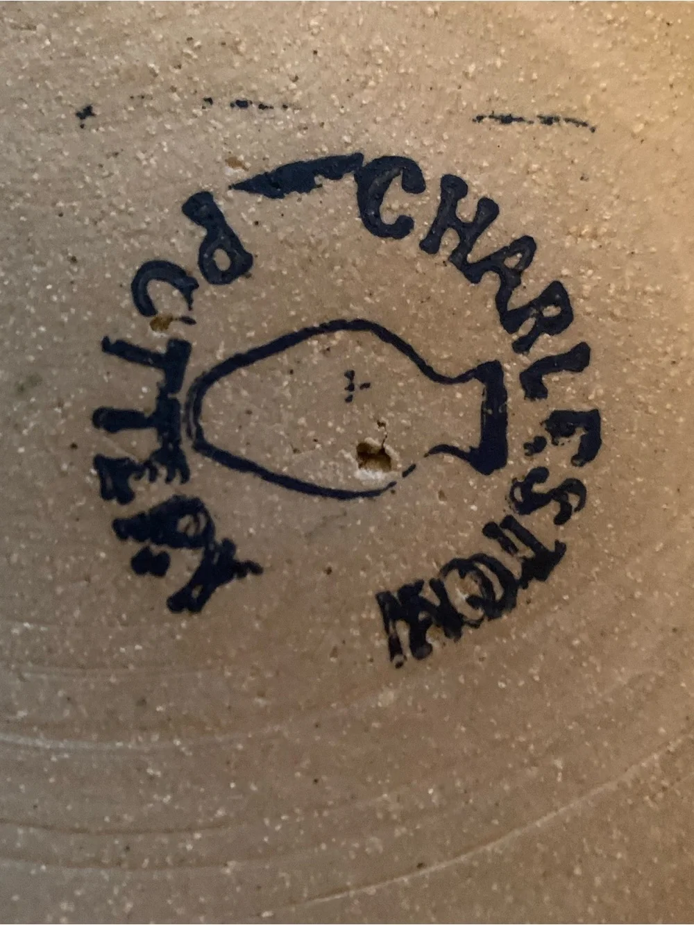 CHARLESTON POTTERY, juicer or apple baker stoneware.